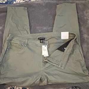 Lane Bryant-Mid Rise Skinny Olive Jeans